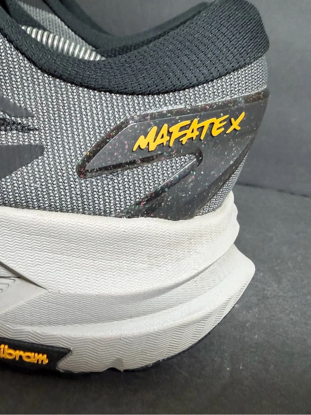 Hoka Mafate X Men's Size 14D Black Cement Athletic Running Shoes WORN 3X